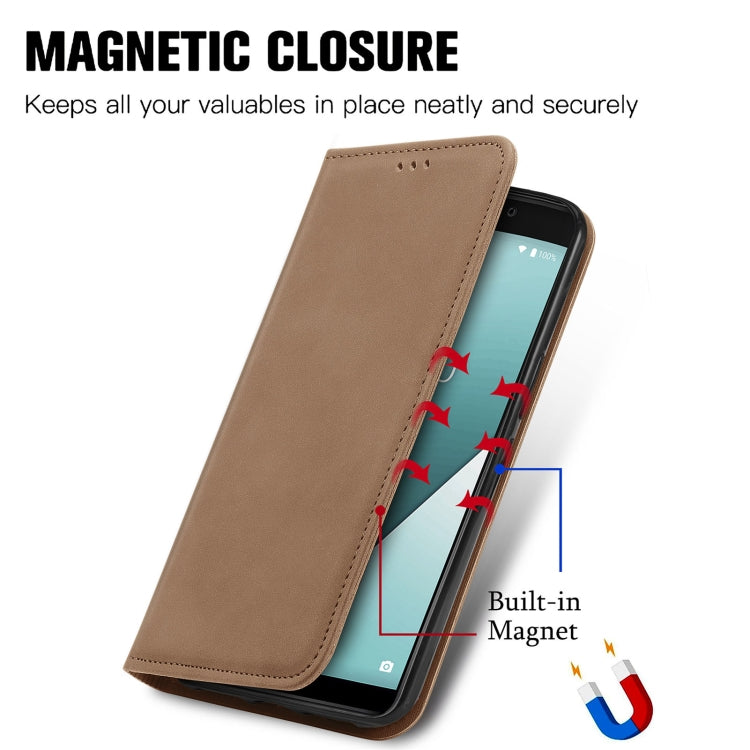 For Wiko Y61 Retro Skin Feel Business Magnetic Horizontal Flip Leather Case with Holder & Card Slots & Wallet & Photo Frame