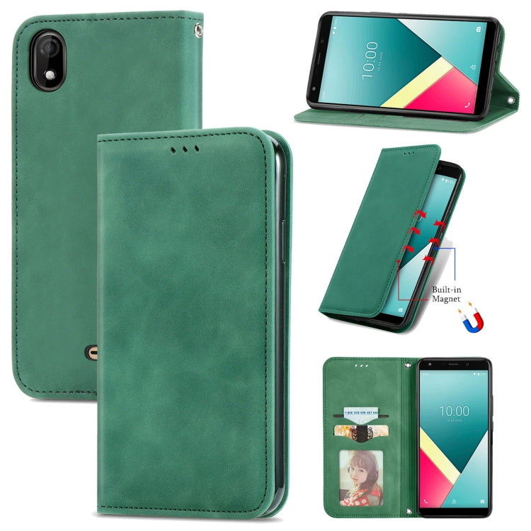 For Wiko Y61 Retro Skin Feel Business Magnetic Horizontal Flip Leather Case with Holder & Card Slots & Wallet & Photo Frame