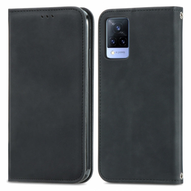 For vivo V21 Retro Skin Feel Business Magnetic Horizontal Flip Leather Case with Holder & Card Slots & Wallet & Photo Frame