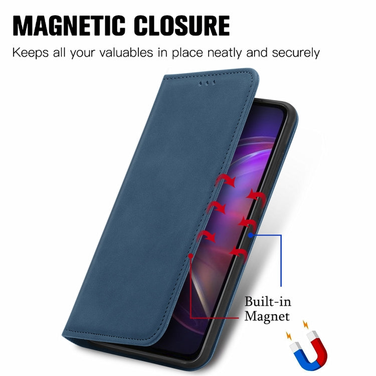 For vivo V21 Retro Skin Feel Business Magnetic Horizontal Flip Leather Case with Holder & Card Slots & Wallet & Photo Frame