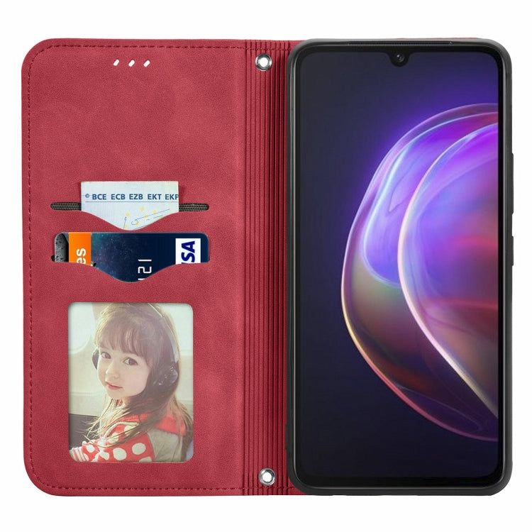 For vivo V21 Retro Skin Feel Business Magnetic Horizontal Flip Leather Case with Holder & Card Slots & Wallet & Photo Frame