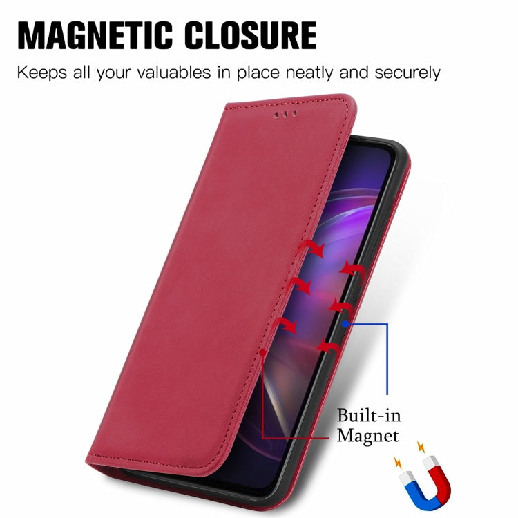For vivo V21 Retro Skin Feel Business Magnetic Horizontal Flip Leather Case with Holder & Card Slots & Wallet & Photo Frame