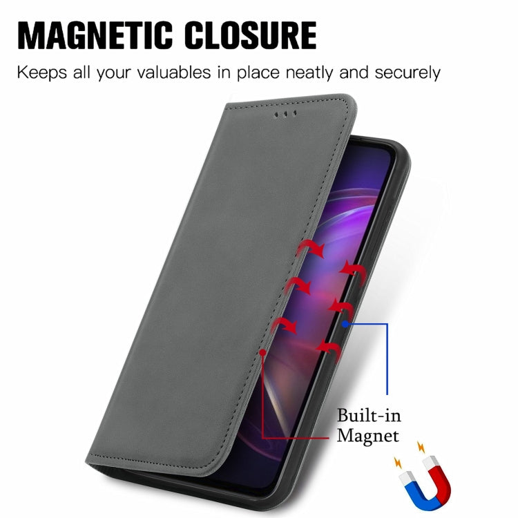 For vivo V21 Retro Skin Feel Business Magnetic Horizontal Flip Leather Case with Holder & Card Slots & Wallet & Photo Frame