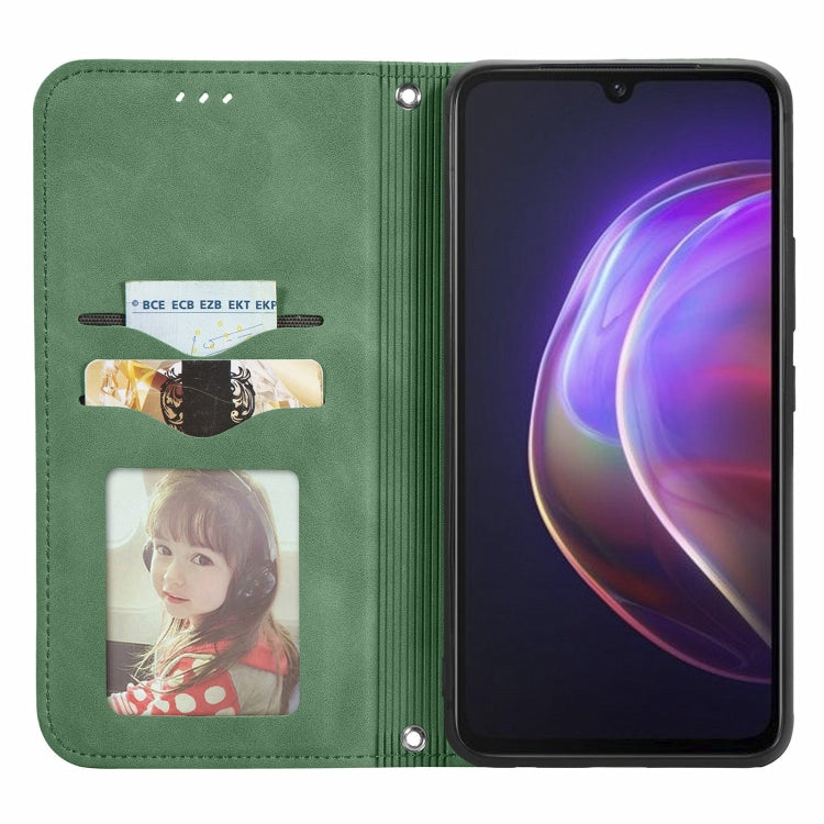 For vivo V21 Retro Skin Feel Business Magnetic Horizontal Flip Leather Case with Holder & Card Slots & Wallet & Photo Frame