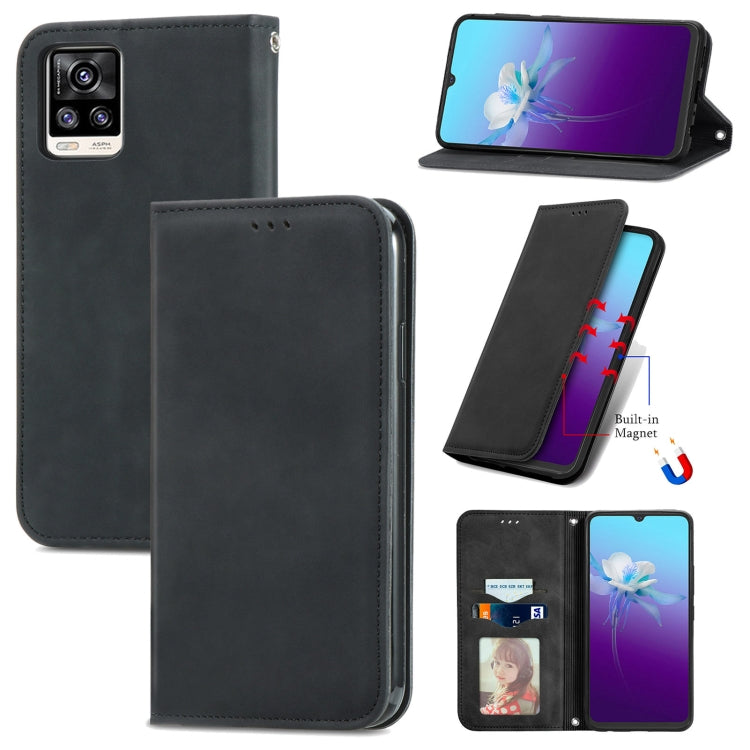 For vivo V20 2021 Retro Skin Feel Business Magnetic Horizontal Flip Leather Case with Holder & Card Slots & Wallet & Photo Frame