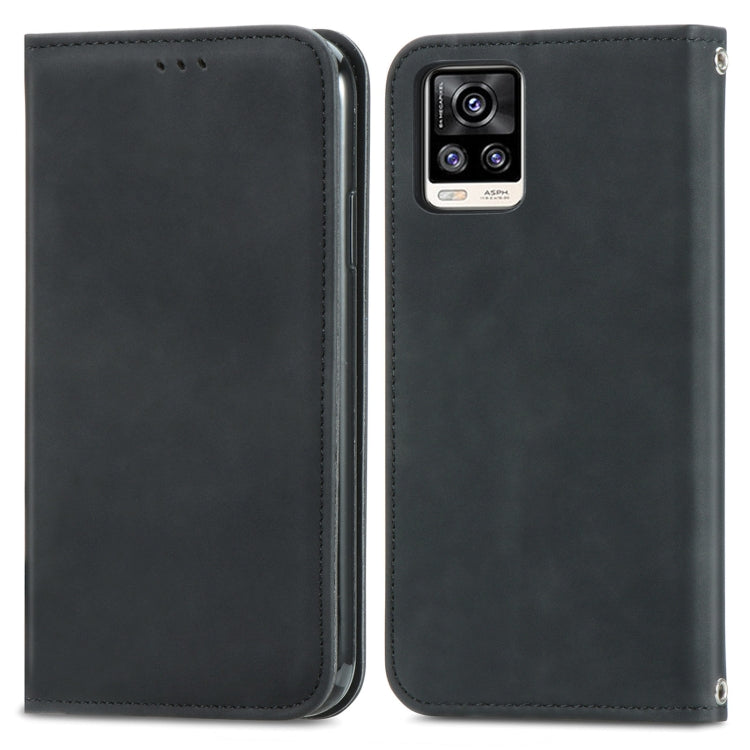 For vivo V20 2021 Retro Skin Feel Business Magnetic Horizontal Flip Leather Case with Holder & Card Slots & Wallet & Photo Frame