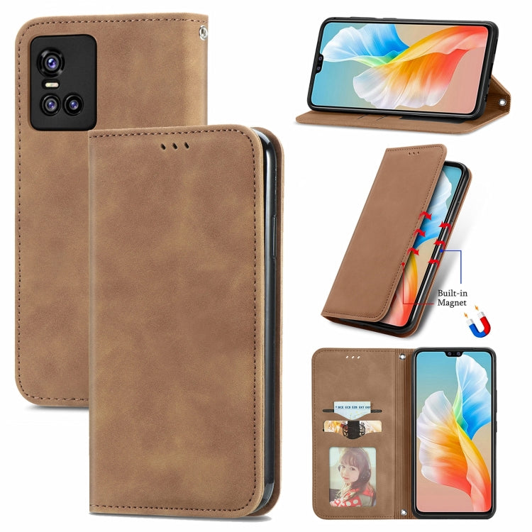 For vivo S10/ S10 Pro Retro Skin Feel Business Magnetic Horizontal Flip Leather Case with Holder & Card Slots & Wallet & Photo Frame