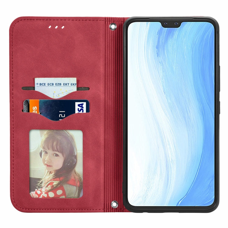For vivo S7 Retro Skin Feel Business Magnetic Horizontal Flip Leather Case with Holder & Card Slots & Wallet & Photo Frame
