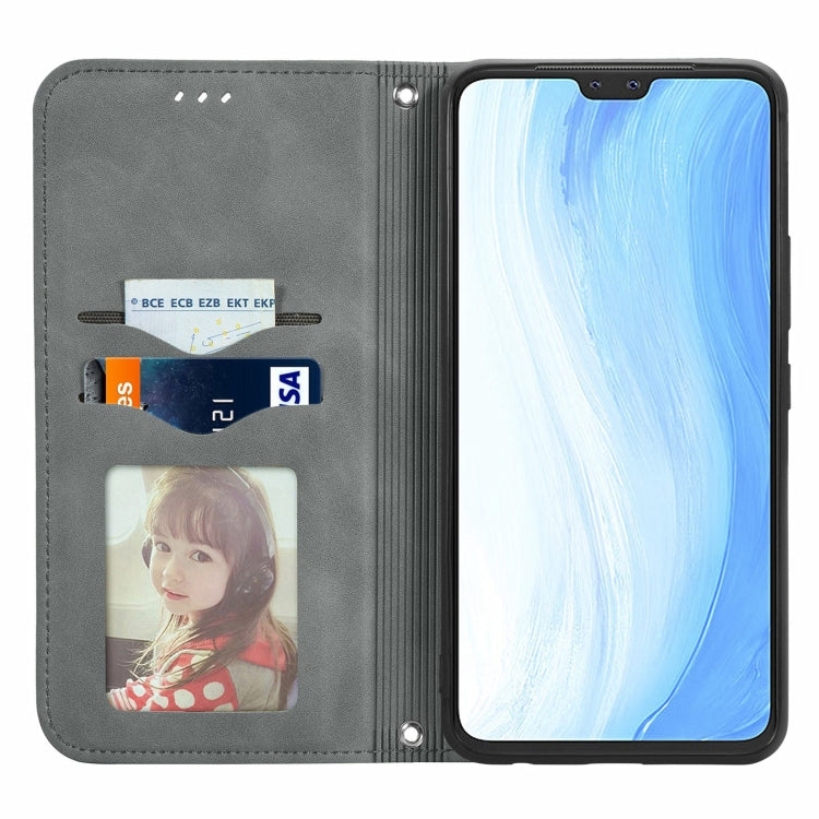 For vivo S7 Retro Skin Feel Business Magnetic Horizontal Flip Leather Case with Holder & Card Slots & Wallet & Photo Frame