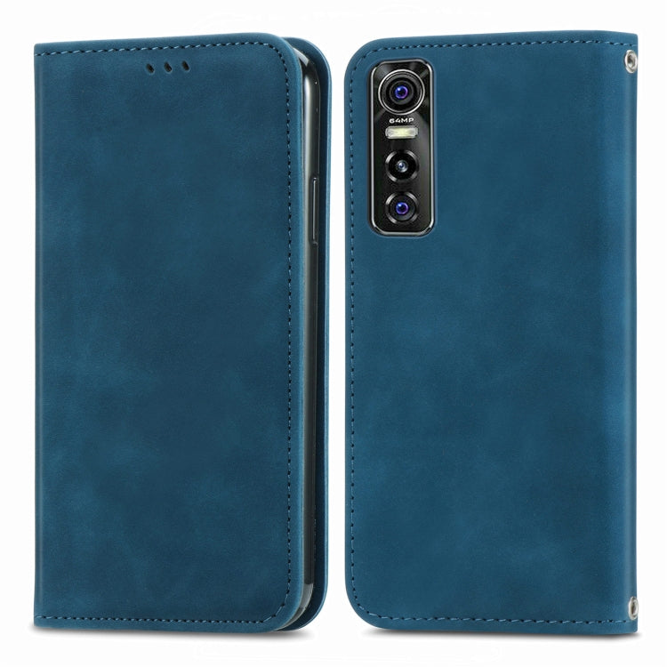 For vivo S7 E Retro Skin Feel Business Magnetic Horizontal Flip Leather Case with Holder & Card Slots & Wallet & Photo Frame
