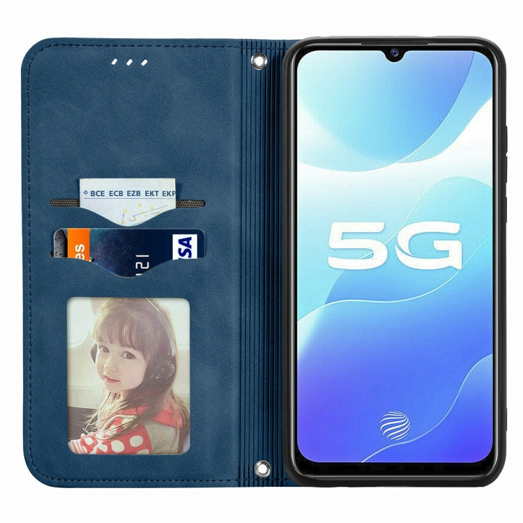 For vivo S7 E Retro Skin Feel Business Magnetic Horizontal Flip Leather Case with Holder & Card Slots & Wallet & Photo Frame