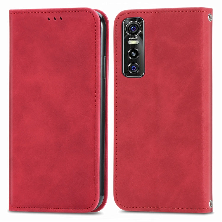 For vivo S7 E Retro Skin Feel Business Magnetic Horizontal Flip Leather Case with Holder & Card Slots & Wallet & Photo Frame