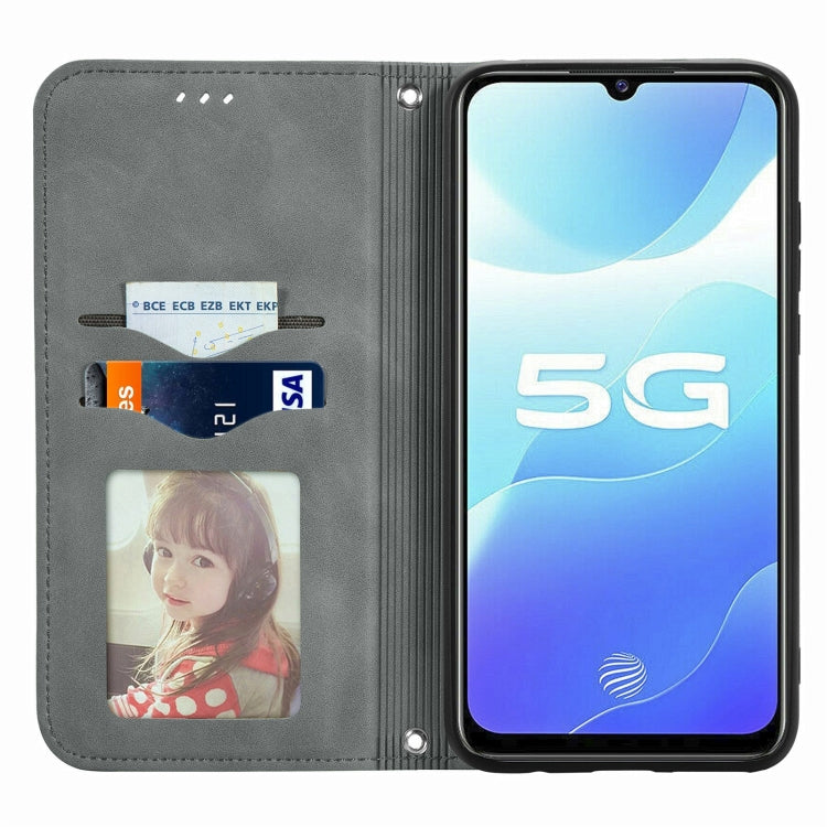 For vivo S7 E Retro Skin Feel Business Magnetic Horizontal Flip Leather Case with Holder & Card Slots & Wallet & Photo Frame