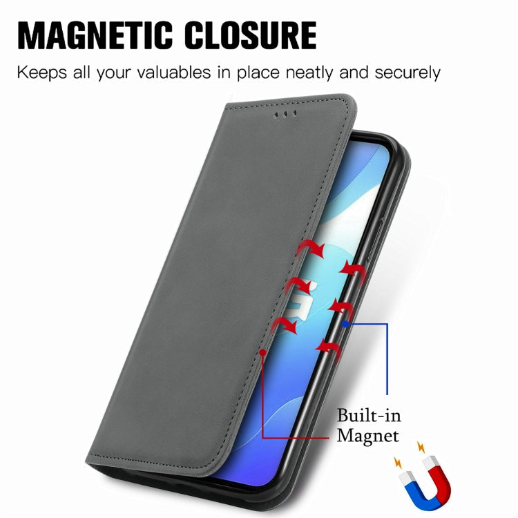 For vivo S7 E Retro Skin Feel Business Magnetic Horizontal Flip Leather Case with Holder & Card Slots & Wallet & Photo Frame