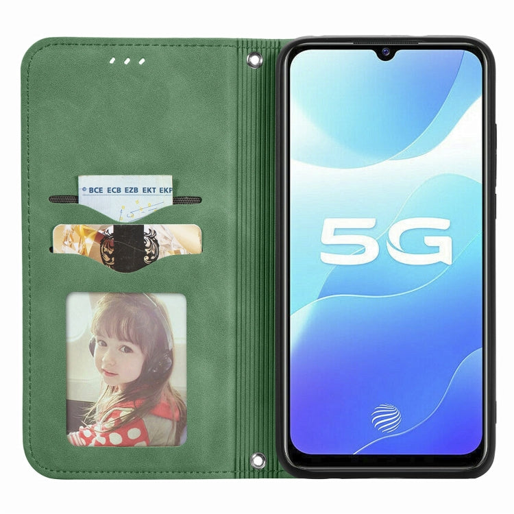 For vivo S7 E Retro Skin Feel Business Magnetic Horizontal Flip Leather Case with Holder & Card Slots & Wallet & Photo Frame