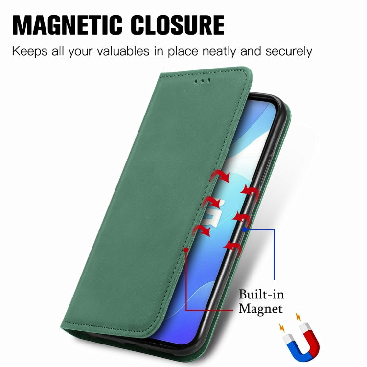 For vivo S7 E Retro Skin Feel Business Magnetic Horizontal Flip Leather Case with Holder & Card Slots & Wallet & Photo Frame
