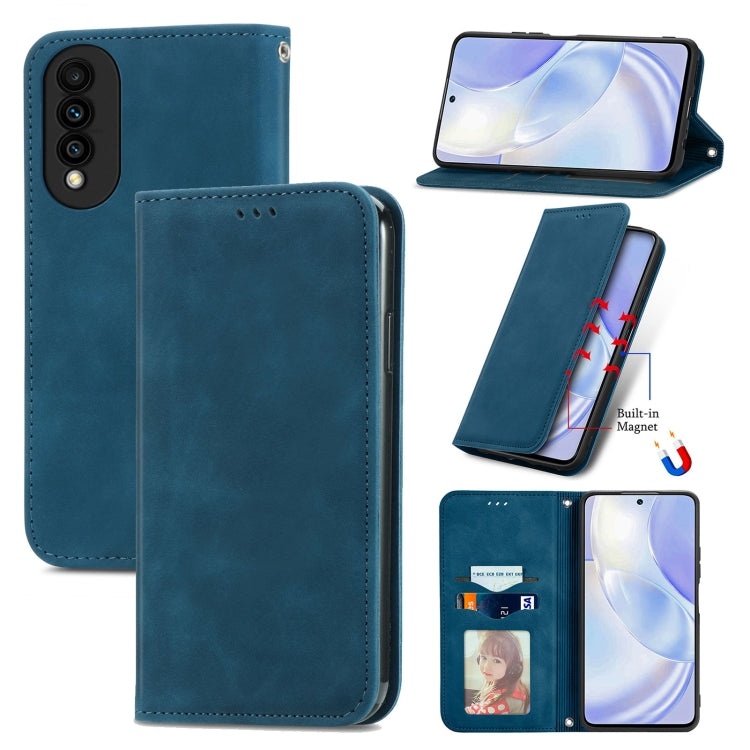 For Huawei nova 8 SE Youth Retro Skin Feel Business Magnetic Horizontal Flip Leather Case with Holder & Card Slots & Wallet & Photo Frame