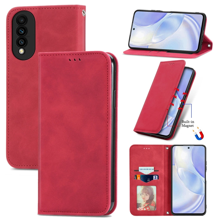 For Huawei nova 8 SE Youth Retro Skin Feel Business Magnetic Horizontal Flip Leather Case with Holder & Card Slots & Wallet & Photo Frame