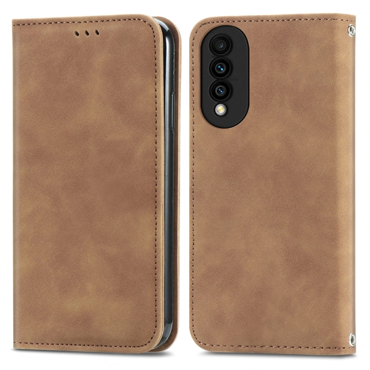 For Huawei nova 8 SE Youth Retro Skin Feel Business Magnetic Horizontal Flip Leather Case with Holder & Card Slots & Wallet & Photo Frame