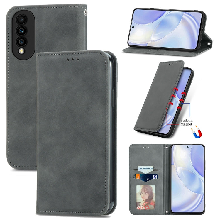 For Huawei nova 8 SE Youth Retro Skin Feel Business Magnetic Horizontal Flip Leather Case with Holder & Card Slots & Wallet & Photo Frame