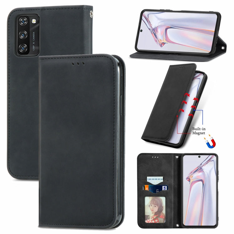 For Blackview A100 Retro Skin Feel Business Magnetic Horizontal Flip Leather Case with Holder & Card Slots & Wallet & Photo Frame