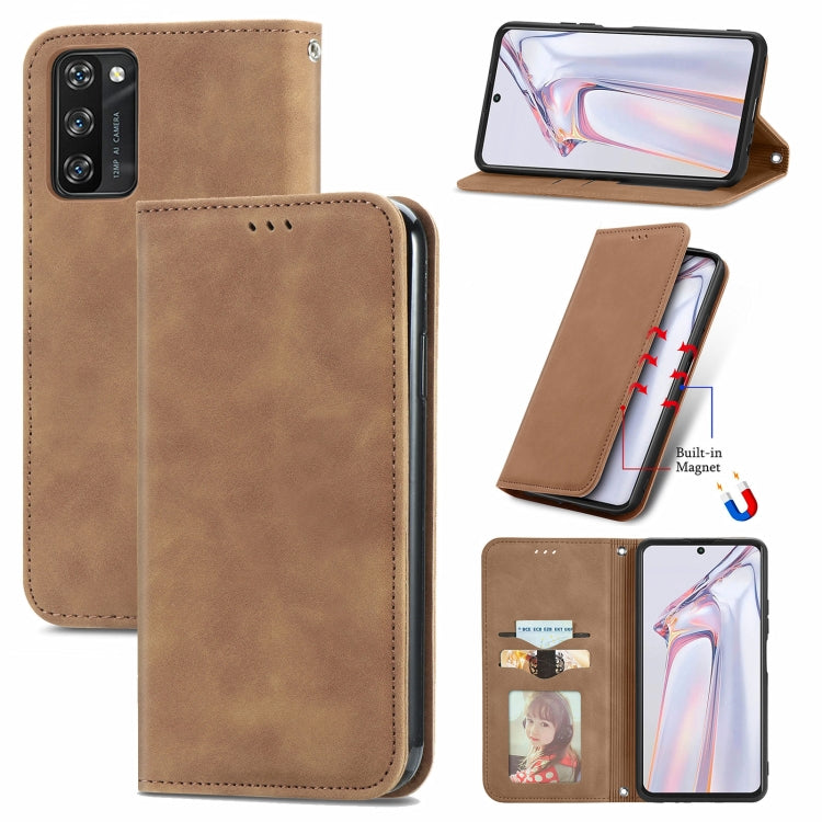For Blackview A100 Retro Skin Feel Business Magnetic Horizontal Flip Leather Case with Holder & Card Slots & Wallet & Photo Frame