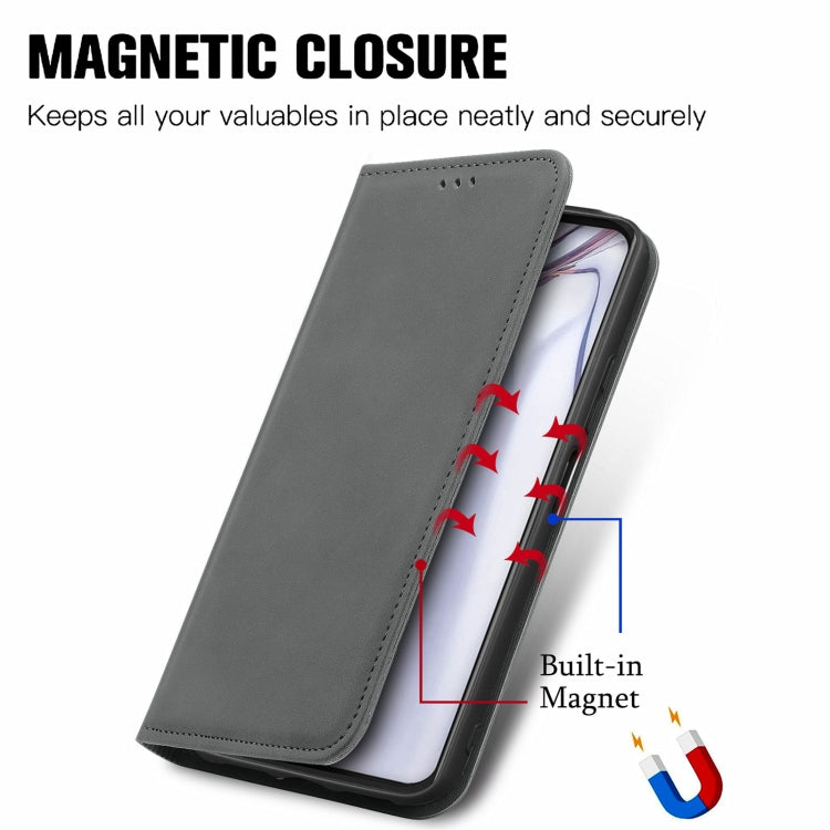 For Blackview A100 Retro Skin Feel Business Magnetic Horizontal Flip Leather Case with Holder & Card Slots & Wallet & Photo Frame