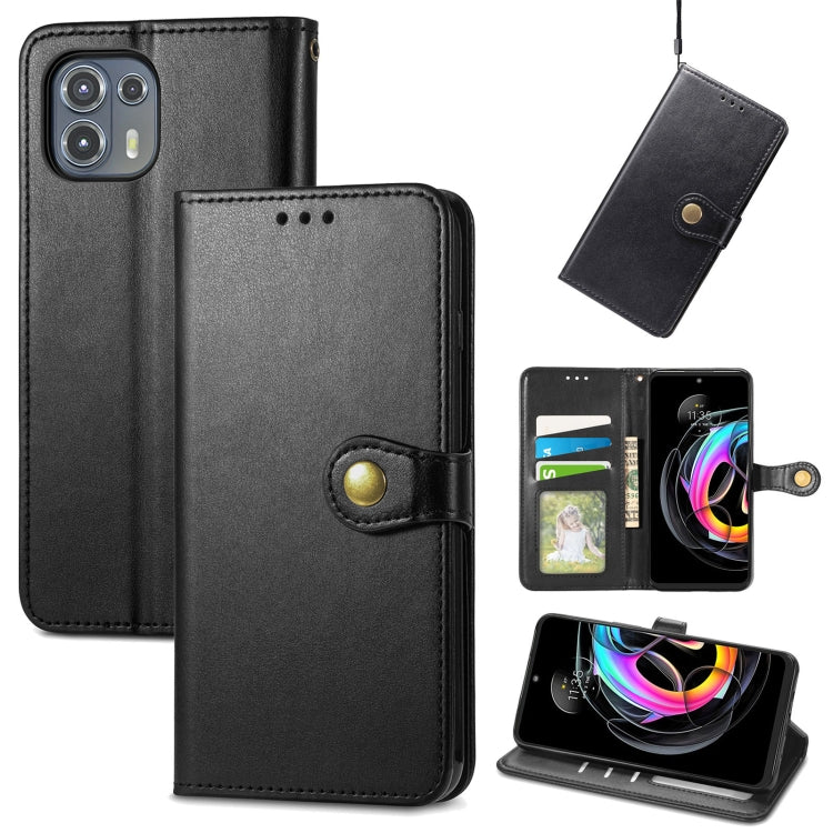 For Motorola Edge 20 Lite Solid Color Leather Buckle Phone Case with Lanyard & Photo Frame & Card Slot & Wallet & Stand Function