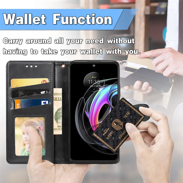 For Motorola Edge 20 Lite Solid Color Leather Buckle Phone Case with Lanyard & Photo Frame & Card Slot & Wallet & Stand Function