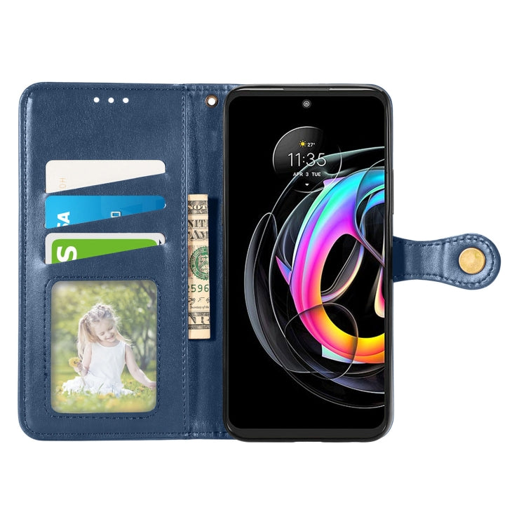 For Motorola Edge 20 Lite Solid Color Leather Buckle Phone Case with Lanyard & Photo Frame & Card Slot & Wallet & Stand Function