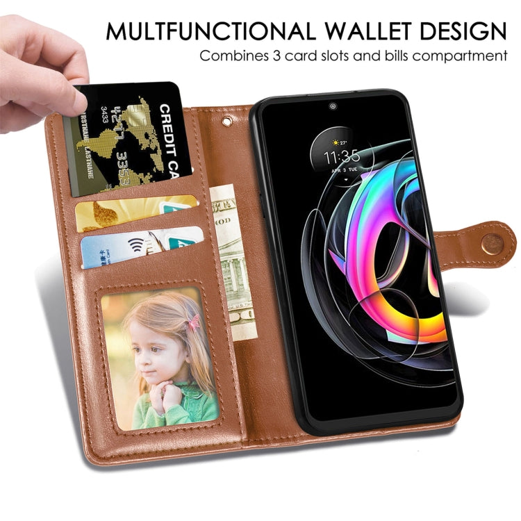 For Motorola Edge 20 Lite Solid Color Leather Buckle Phone Case with Lanyard & Photo Frame & Card Slot & Wallet & Stand Function