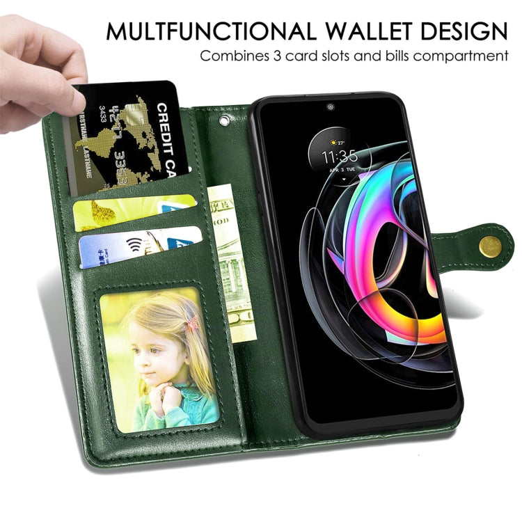 For Motorola Edge 20 Lite Solid Color Leather Buckle Phone Case with Lanyard & Photo Frame & Card Slot & Wallet & Stand Function