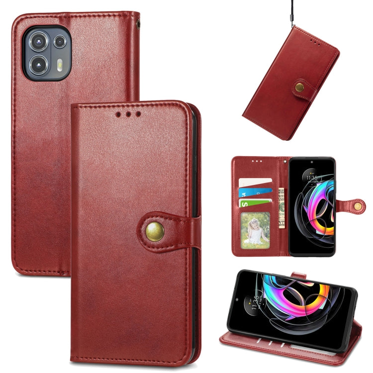 For Motorola Edge 20 Lite Solid Color Leather Buckle Phone Case with Lanyard & Photo Frame & Card Slot & Wallet & Stand Function