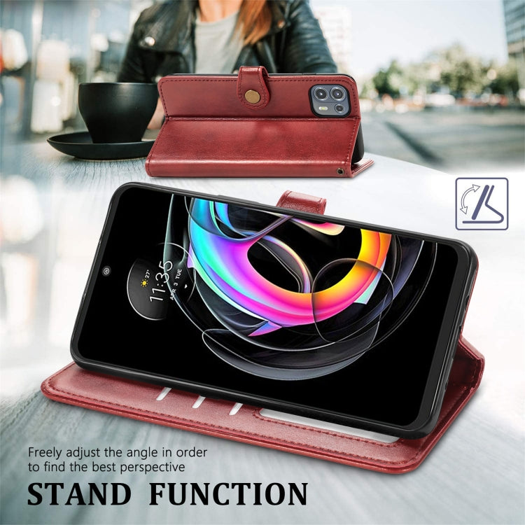 For Motorola Edge 20 Lite Solid Color Leather Buckle Phone Case with Lanyard & Photo Frame & Card Slot & Wallet & Stand Function