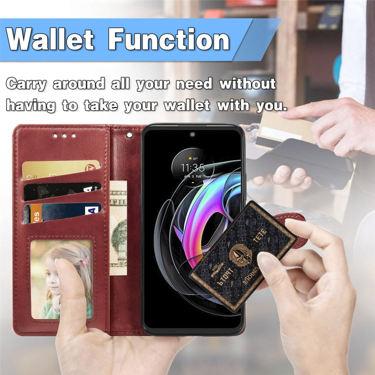 For Motorola Edge 20 Lite Solid Color Leather Buckle Phone Case with Lanyard & Photo Frame & Card Slot & Wallet & Stand Function