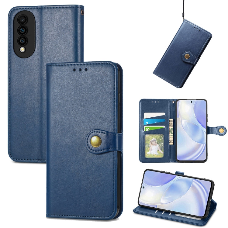For Huawei Nova 8 SE Youth Solid Color Leather Buckle Phone Case with Lanyard & Photo Frame & Card Slot & Wallet & Stand Function