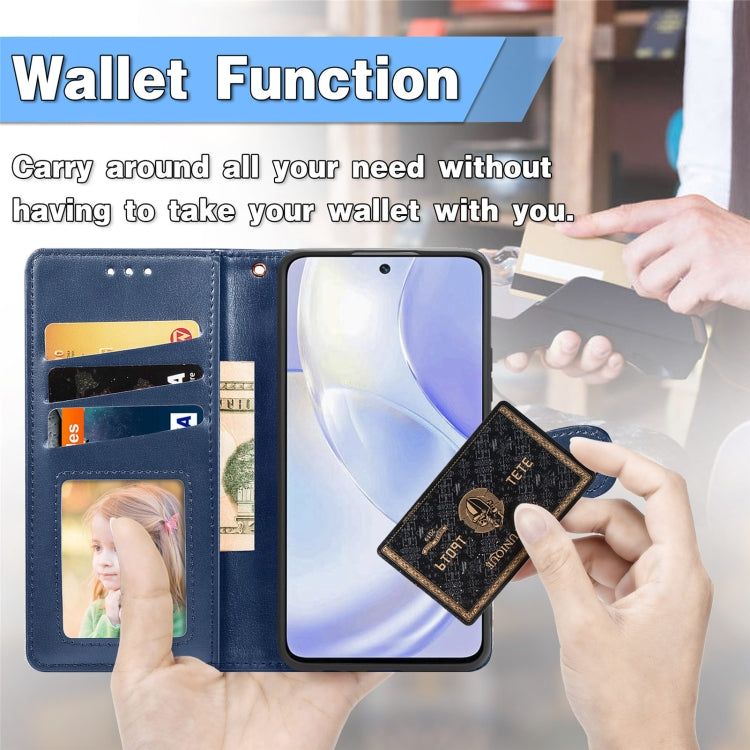 For Huawei Nova 8 SE Youth Solid Color Leather Buckle Phone Case with Lanyard & Photo Frame & Card Slot & Wallet & Stand Function