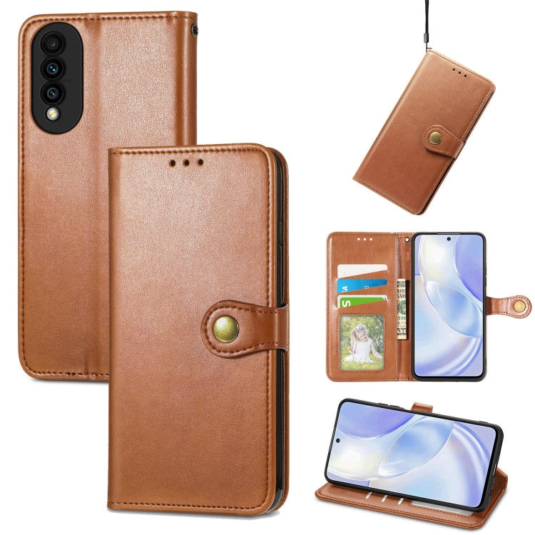 For Huawei Nova 8 SE Youth Solid Color Leather Buckle Phone Case with Lanyard & Photo Frame & Card Slot & Wallet & Stand Function