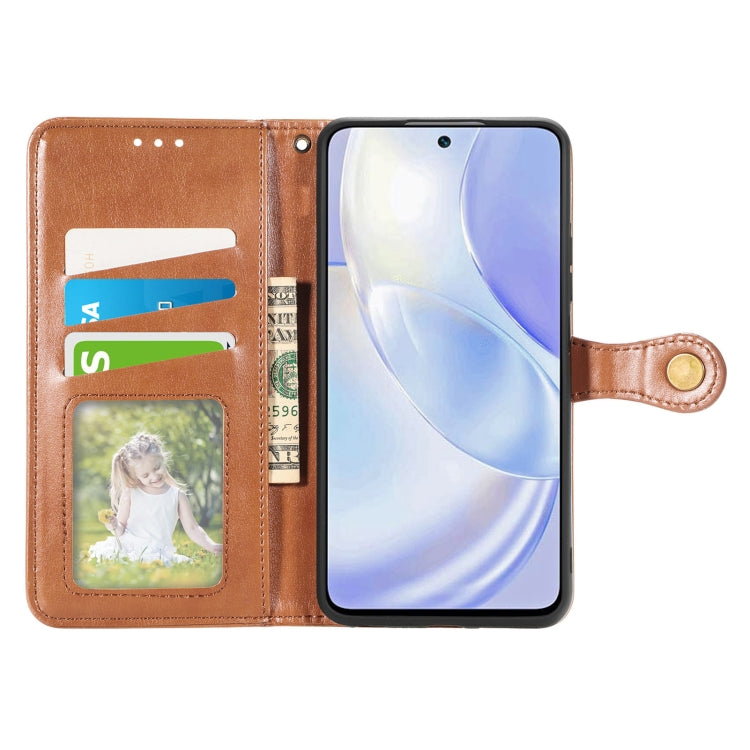 For Huawei Nova 8 SE Youth Solid Color Leather Buckle Phone Case with Lanyard & Photo Frame & Card Slot & Wallet & Stand Function