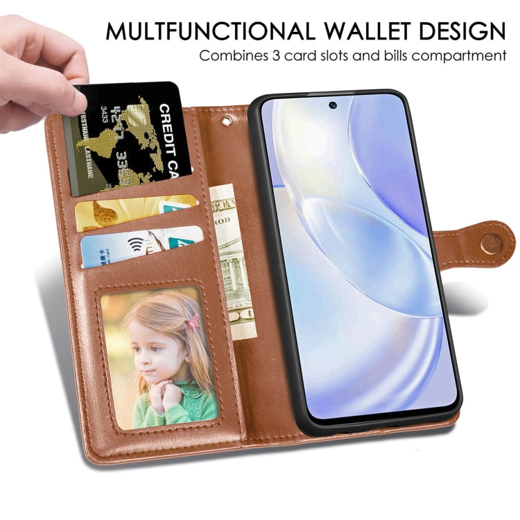 For Huawei Nova 8 SE Youth Solid Color Leather Buckle Phone Case with Lanyard & Photo Frame & Card Slot & Wallet & Stand Function