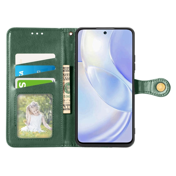 For Huawei Nova 8 SE Youth Solid Color Leather Buckle Phone Case with Lanyard & Photo Frame & Card Slot & Wallet & Stand Function