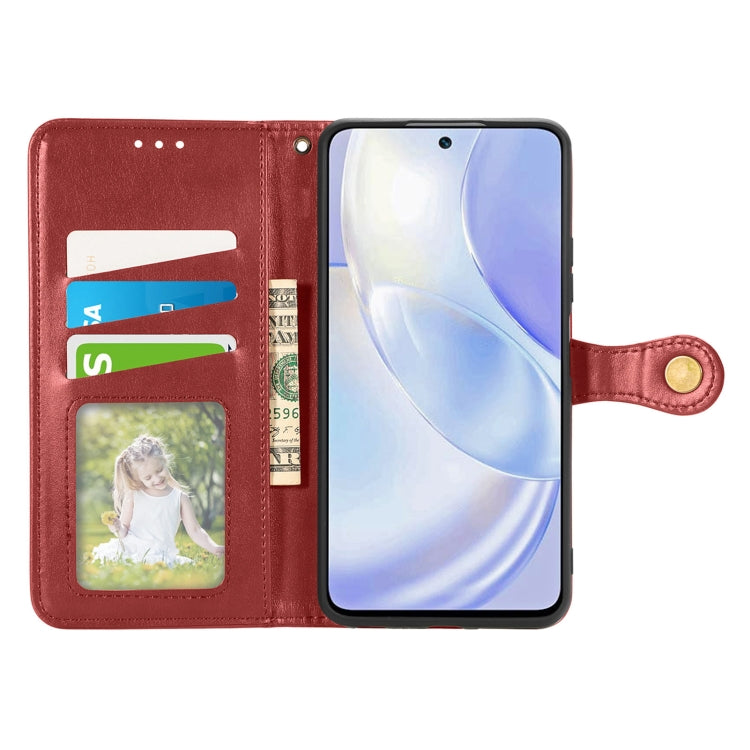 For Huawei Nova 8 SE Youth Solid Color Leather Buckle Phone Case with Lanyard & Photo Frame & Card Slot & Wallet & Stand Function