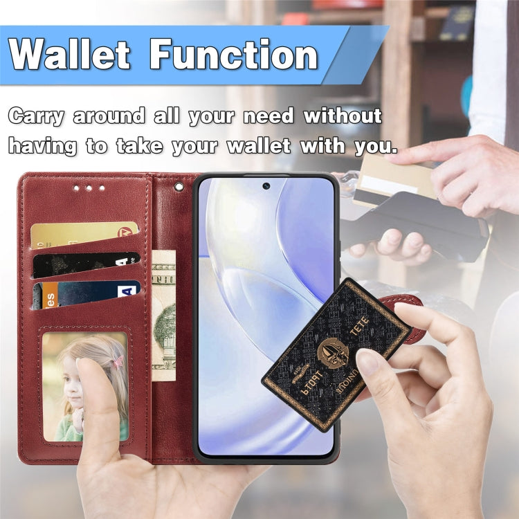 For Huawei Nova 8 SE Youth Solid Color Leather Buckle Phone Case with Lanyard & Photo Frame & Card Slot & Wallet & Stand Function