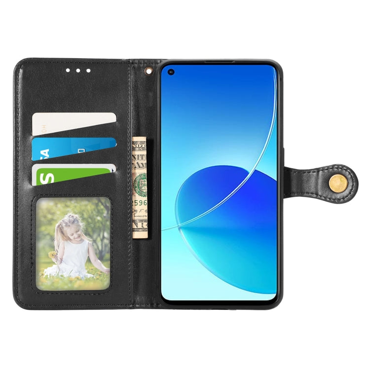 For OPPO Reno6 Z Solid Color Leather Buckle Phone Case with Lanyard & Photo Frame & Card Slot & Wallet & Stand Function