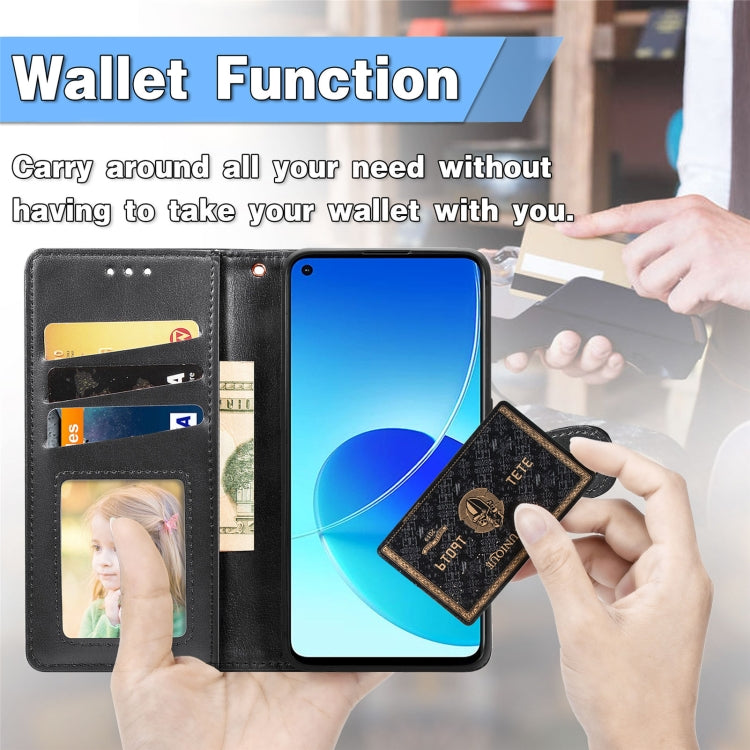 For OPPO Reno6 Z Solid Color Leather Buckle Phone Case with Lanyard & Photo Frame & Card Slot & Wallet & Stand Function