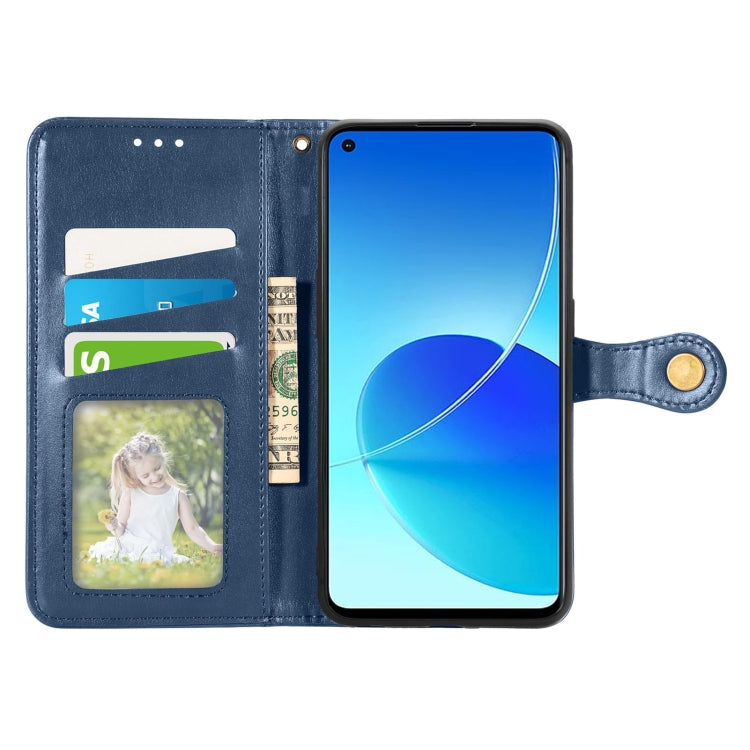 For OPPO Reno6 Z Solid Color Leather Buckle Phone Case with Lanyard & Photo Frame & Card Slot & Wallet & Stand Function