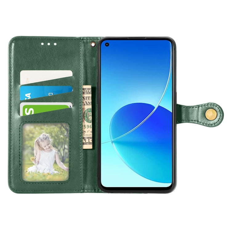 For OPPO Reno6 Z Solid Color Leather Buckle Phone Case with Lanyard & Photo Frame & Card Slot & Wallet & Stand Function