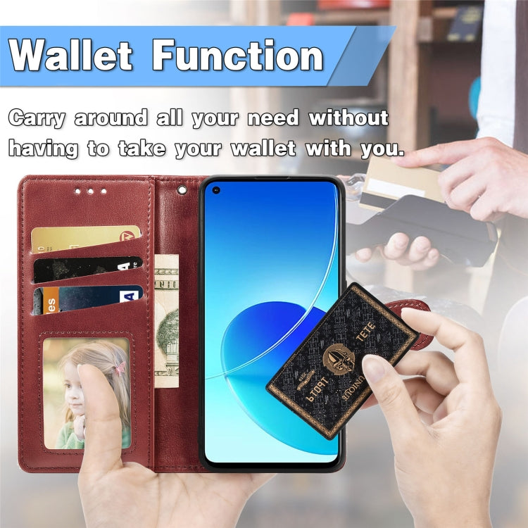 For OPPO Reno6 Z Solid Color Leather Buckle Phone Case with Lanyard & Photo Frame & Card Slot & Wallet & Stand Function