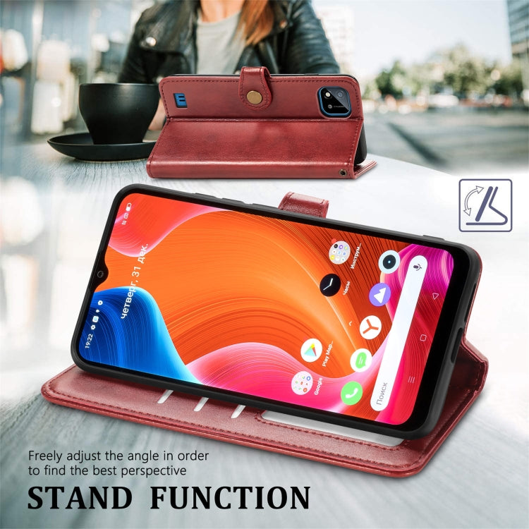 For OPPO Realme C20 Solid Color Leather Buckle Phone Case with Lanyard & Photo Frame & Card Slot & Wallet & Stand Function