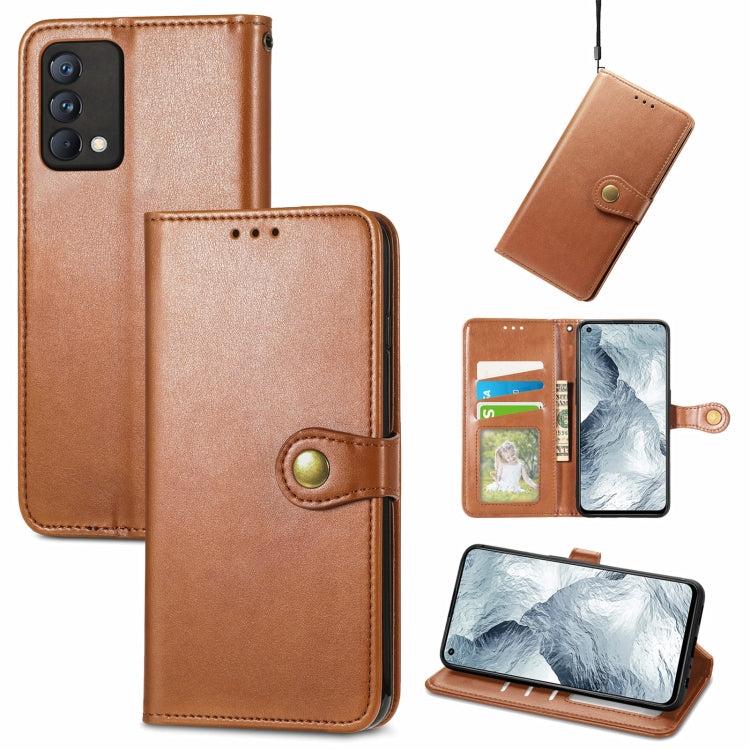 For OPPO Realme GT Master Solid Color Leather Buckle Phone Case with Lanyard & Photo Frame & Card Slot & Wallet & Stand Function